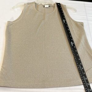 Notations size medium light gold sleeveless knit top metallic thread